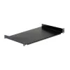 StarTech.com prateleira fixa de montagem em bastidor de servidor 1U - prateleira universal de braço em consola de aço com 25,4 cm de profundidade para bastidor de equipamento AV/rede de 19 polegadas - robusta - capacidade de carga 20 kg, preto