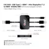 CLUB3D adaptador ativo USB Type C + HDMI™ + MiniDisplayPort™ 1.2 para HDMI™ 4K60Hz HDR M/M 32AWG
