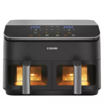 Cosori Dual Basket Chef Edition fritadeira de ar quente dupla 8,5 L de bancada 1750 W preto, prateado