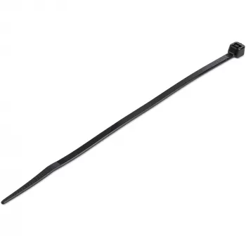 StarTech.com pack de 100 abraçadeiras 6 polegadas (15 cm) – 1/8 polegadas (3,6 mm) de largura, 1-3/8 polegadas (39 mm) de diâmetro de feixe, 40 lb (18 kg) de resistência à tração, abraçadeiras de nylon autoajustáveis com ponta curvada, UL listado, preto – TAA