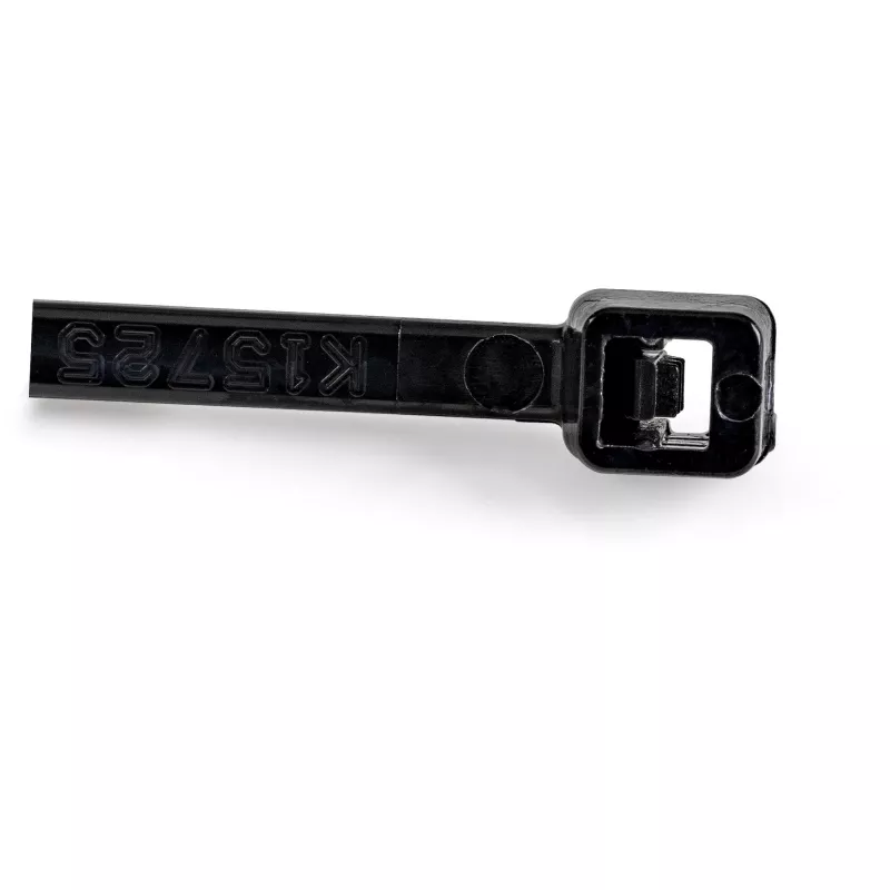 StarTech.com pack de 100 abraçadeiras 6 polegadas (15 cm) – 1/8 polegadas (3,6 mm) de largura, 1-3/8 polegadas (39 mm) de diâmetro de feixe, 40 lb (18 kg) de resistência à tração, abraçadeiras de nylon autoajustáveis com ponta curvada, UL listado, preto – TAA