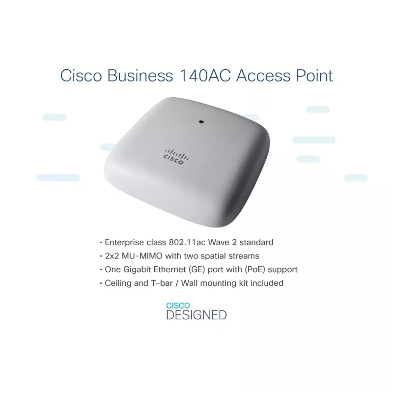 Ponto de acesso Cisco Business 140AC 2.4GHz 5GHz 802.11ac