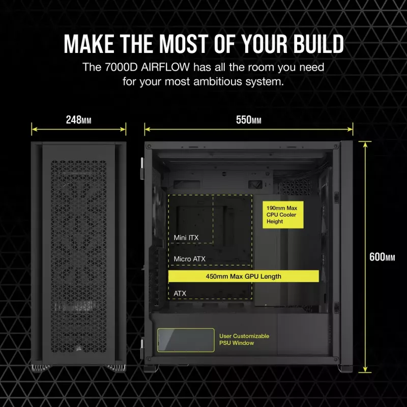 Caixa para PC Corsair 7000D Airflow Full Tower preta