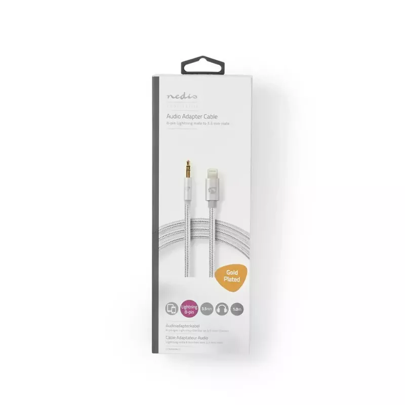 Cabo Lightning Nedis CCTB39940AL10 1m alumínio conector de 3,5 mm