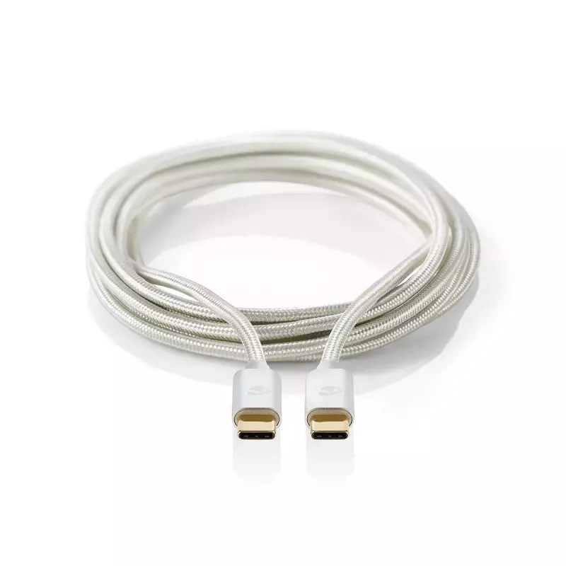 Cabo USB Nedis CCTB60800AL20 USB 2.0 2 m USB C prateado