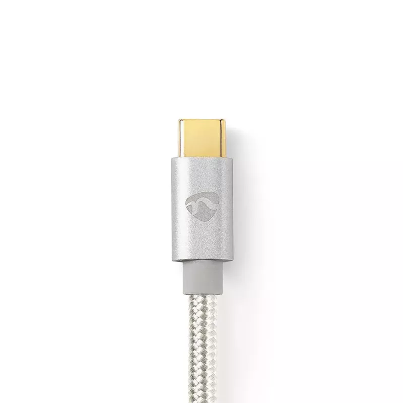 Cabo USB Nedis CCTB60800AL20 USB 2.0 2 m USB C prateado