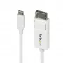 Cabo USB-C para DisplayPort 1.2 StarTech.com 6ft (2m), bidirecional, 4K 60Hz, branco, cabo adaptador de vídeo para Apple MacBook Pro / Air M1 M2 M3 M4, Mac Mini / Studio, compatível com Thunderbolt