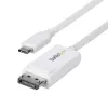 Cabo USB-C para DisplayPort 1.2 StarTech.com 6ft (2m), bidirecional, 4K 60Hz, branco, cabo adaptador de vídeo para Apple MacBook Pro / Air M1 M2 M3 M4, Mac Mini / Studio, compatível com Thunderbolt