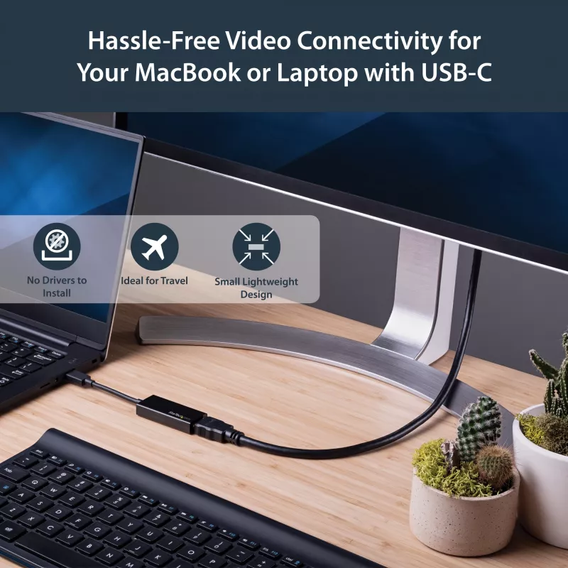 Adaptador USB-C para HDMI StarTech.com com 4K 30Hz - preto, 3.2 Gen 2 (3.1 Gen 2), USB Type-C, saída HDMI, 3840 x 2160 píxeis