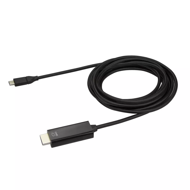 Cabo USB-C para HDMI StarTech.com 3m – 4K 60Hz cabo adaptador de vídeo USB Type-C para HDMI 2.0 – compatível com Thunderbolt 3 – portátil para monitor/ecrã HDMI – DP 1.2 Alt Mode HBR2 – preto
