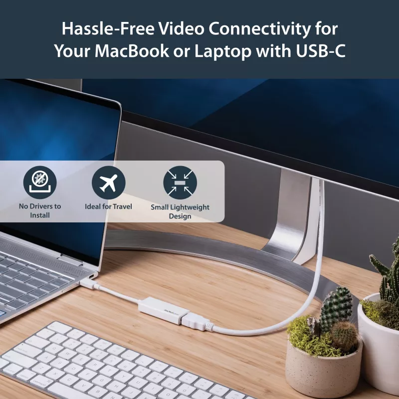 Adaptador USB-C para HDMI StarTech.com - branco - 4K 60Hz, USB Type-C, saída HDMI, 3840 x 2160 píxeis