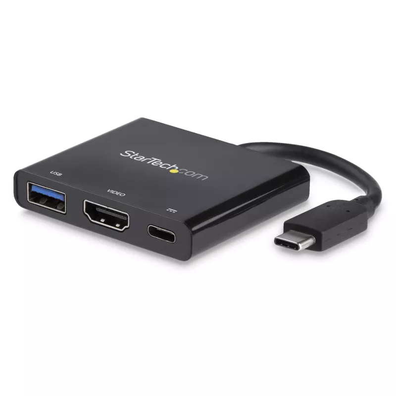 Adaptador multiporta USB-C para HDMI StarTech.com – porta USB 3.0 – 60W PD – preto