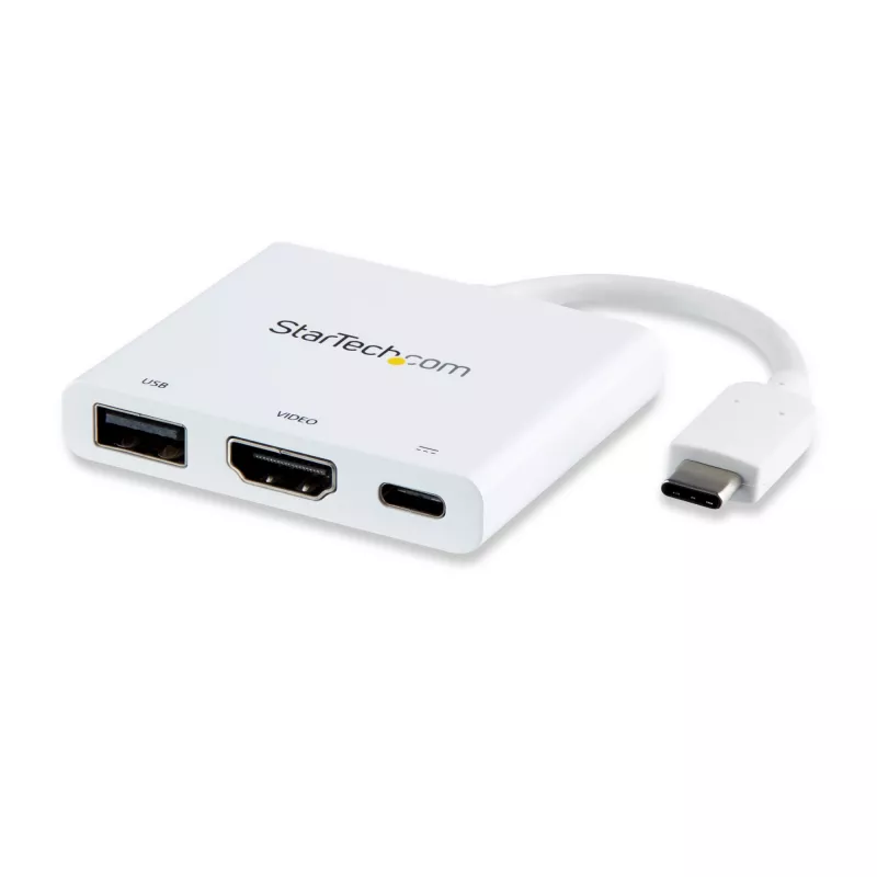 Adaptador multiporta USB-C para HDMI StarTech.com – porta USB 3.0 – 60 W PD – branco