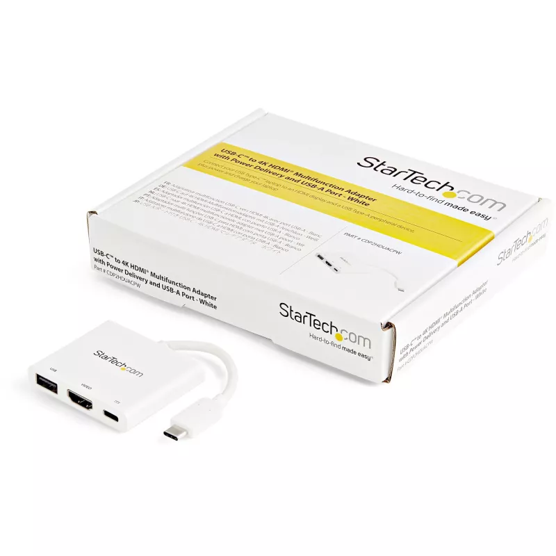 Adaptador multiporta USB-C para HDMI StarTech.com – porta USB 3.0 – 60 W PD – branco