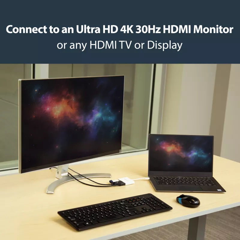 Adaptador multiporta USB-C para HDMI StarTech.com – porta USB 3.0 – 60 W PD – branco