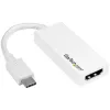 Adaptador USB-C para HDMI StarTech.com com 4K 30Hz - branco, USB Type-C, saída HDMI, 3840 x 2160 píxeis