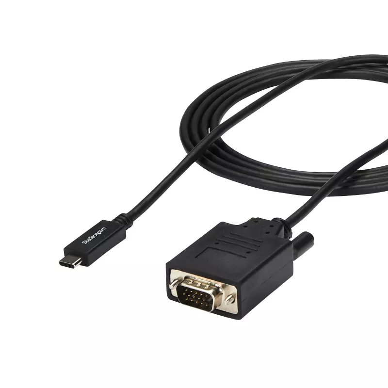 Cabo USB-C para VGA StarTech.com 1,8 m – 1920 x 1200/1080p cabo adaptador de vídeo ativo USB Type-C para VGA – compatível com Thunderbolt 3 – portátil para monitor/projetor VGA – DP Alt Mode HBR2