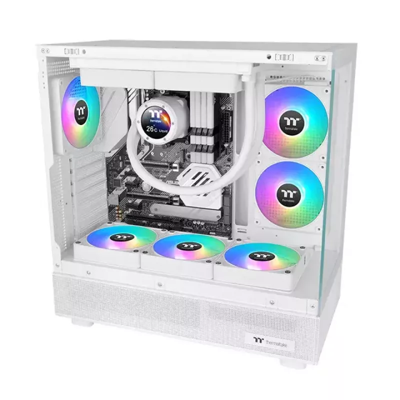 Thermaltake CT120 EX Reverse ARGB Sync CL-F194-PL12SW-A ventoinha de caixa, 120 mm, rolamento hidráulico, pack de 3, branca