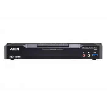 ATEN comutador KVM Mini-Matrix Boundless de 2 portas 4K DisplayPort com duplo monitor