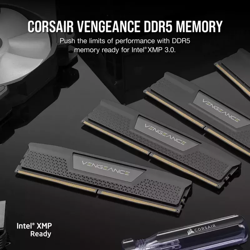 Corsair DDR5 48GB PC 6000 CL30 CORSAIR KIT (2x24GB) VENGEANCE preto retail - 48 GB