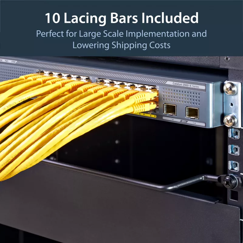 StarTech.com barras horizontais de encaminhamento de cabos com deslocamento de 2 polegadas para racks – pack de 10