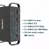 Canyon DS-95 CNS-HDS95ST estação de ancoragem USB-C 14 em 1 com adaptador CA de 100 W, cinzenta