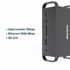 Canyon DS-95 CNS-HDS95ST estação de ancoragem USB-C 14 em 1 com adaptador CA de 100 W, cinzenta