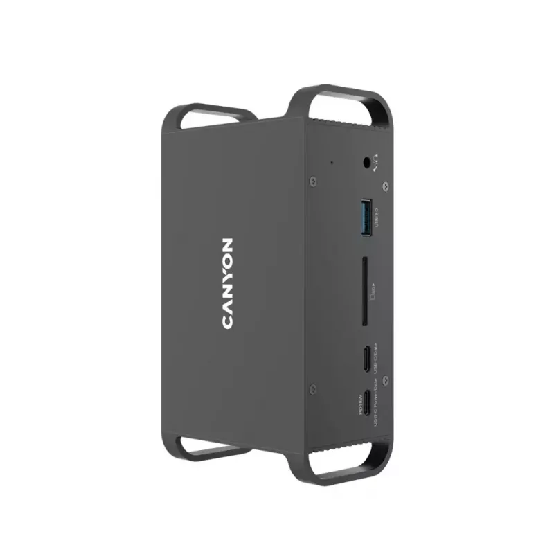 Canyon DS-95 CNS-HDS95ST estação de ancoragem USB-C 14 em 1 com adaptador CA de 100 W, cinzenta