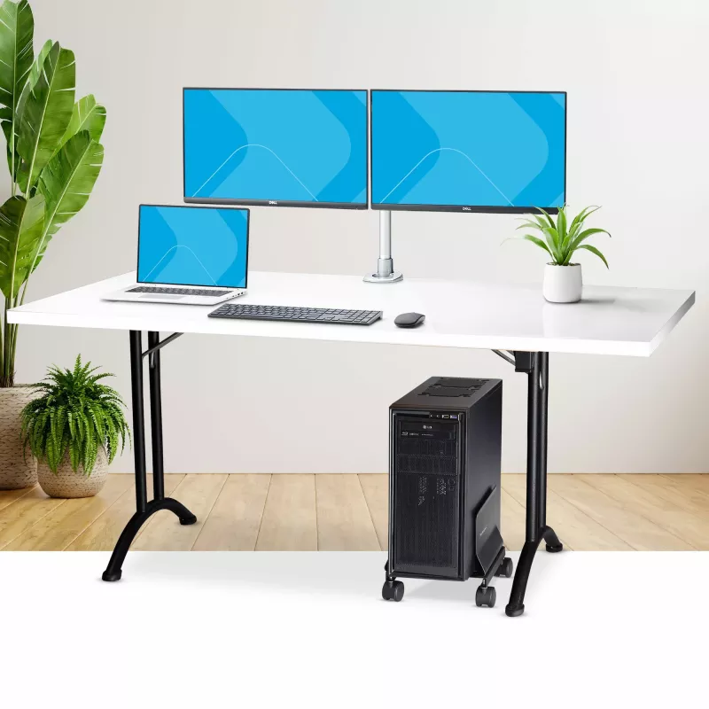 Carrinho para torre de computador StarTech.com, carrinho móvel para CPU com rodas (rodízios), carga máx. 21 kg, suporte ajustável para caixa de PC, base de chão para secretária, dolly de aço