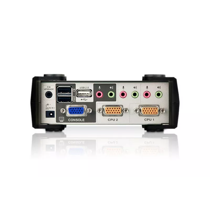 ATEN Switch KVM VGA USB - PS/2 de 2 portas com áudio e hub USB 2.0 (cabo KVM incluído)