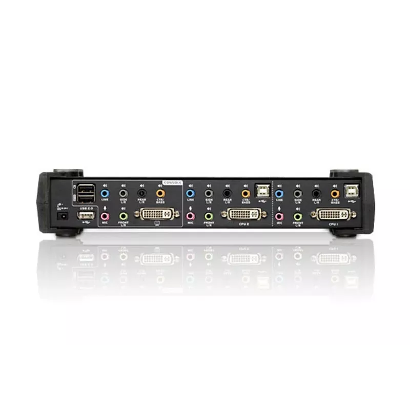 ATEN Switch KVM DVI Dual Link USB de 2 portas com áudio e hub USB 2.0 (cabo KVM incluído)