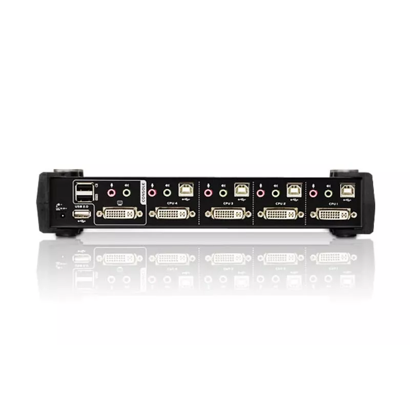 ATEN Switch KVM DVI Dual Link USB de 4 portas com áudio e hub USB 2.0 (cabo KVM incluído)