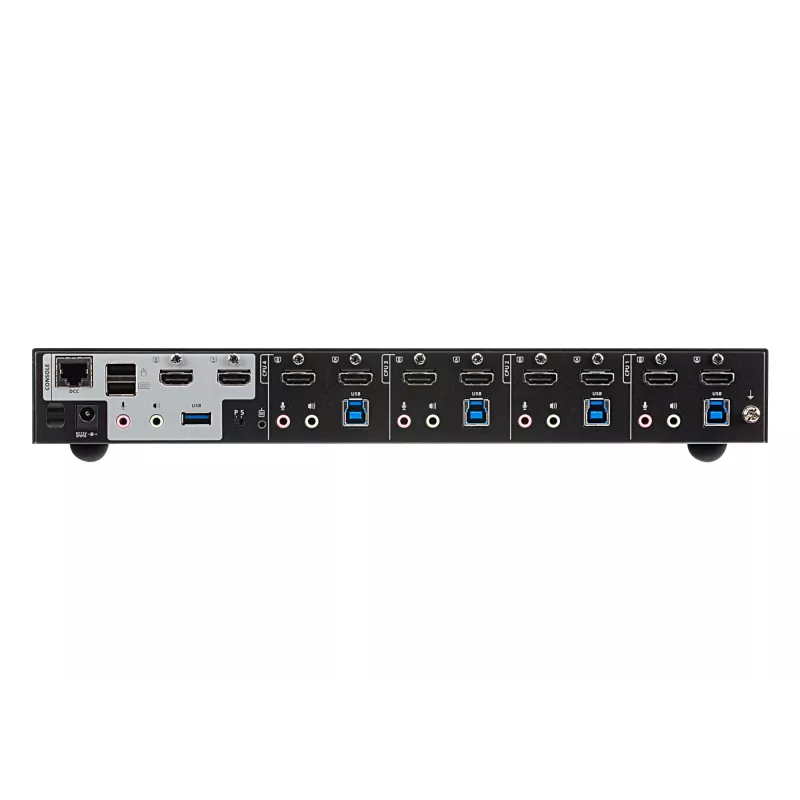 ATEN Switch KVMP™ HDMI 4K USB 3.0 de 4 portas com ecrã duplo, 4096 x 2160 píxeis, 4K Ultra HD, 4,42 W, Preto