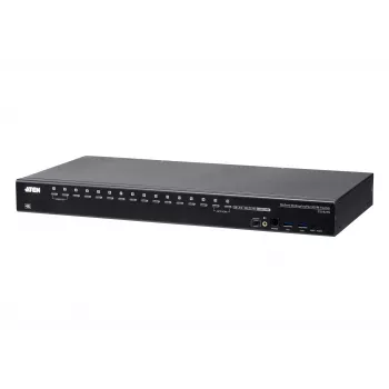 ATEN Switch KVM DisplayPort 4K USB 3.0 de 16 portas, 4096 x 2160 píxeis, 4K Ultra HD, 26,66 W, Preto