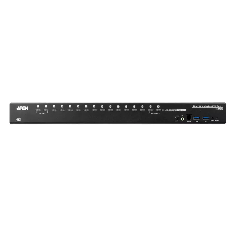 ATEN CS19216-AT-G comutador KVM/áudio/USB de 16 portas USB 3.0 4K, 1 utilizador local, de secretária/montável em rack