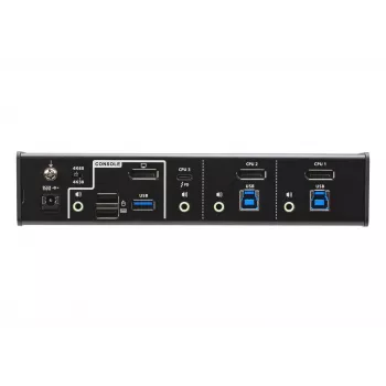 ATEN Switch KVMP™ Híbrido DisplayPort USB-C de 3 portas, 4096 x 2160 píxeis, 4K Ultra HD, 5,78 W, Preto