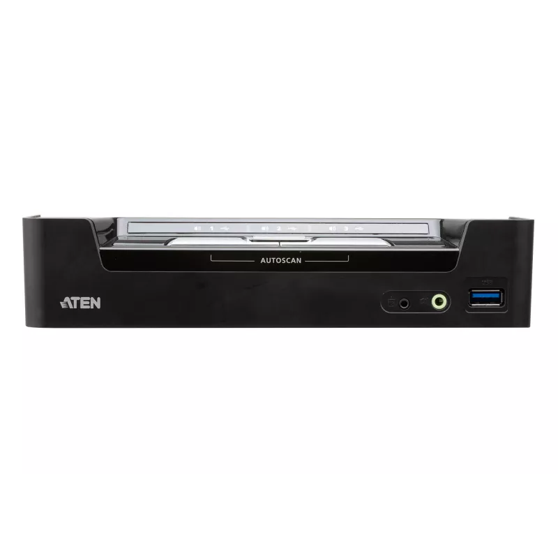 ATEN Switch KVMP™ Híbrido DisplayPort USB-C de 3 portas, 4096 x 2160 píxeis, 4K Ultra HD, 5,78 W, Preto