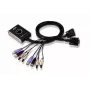 ATEN Switch KVM DVI USB de 2 portas com áudio, 1920 x 1200 píxeis, WUXGA, 1,9 W, Preto