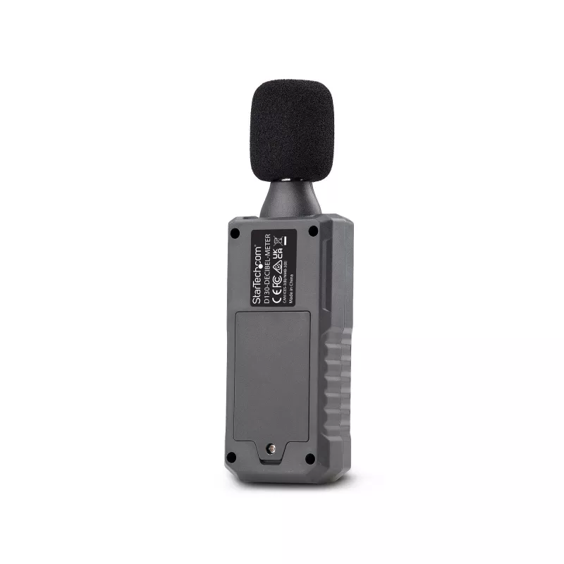 StarTech.com Medidor de nível sonoro digital portátil com LCD grande, medidor de ruído/decibéis para sala de servidores/escritório, monitor de áudio, alcance 30-130 dBA, valores mín./máx. precisos