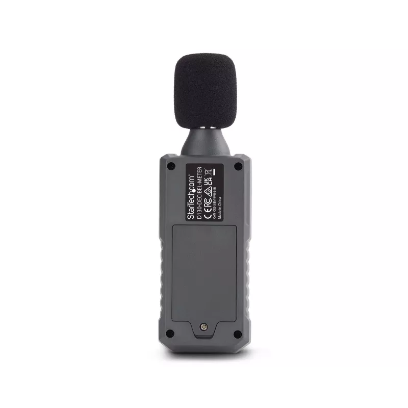 StarTech.com Medidor de nível sonoro digital portátil com LCD grande, medidor de ruído/decibéis para sala de servidores/escritório, monitor de áudio, alcance 30-130 dBA, valores mín./máx. precisos