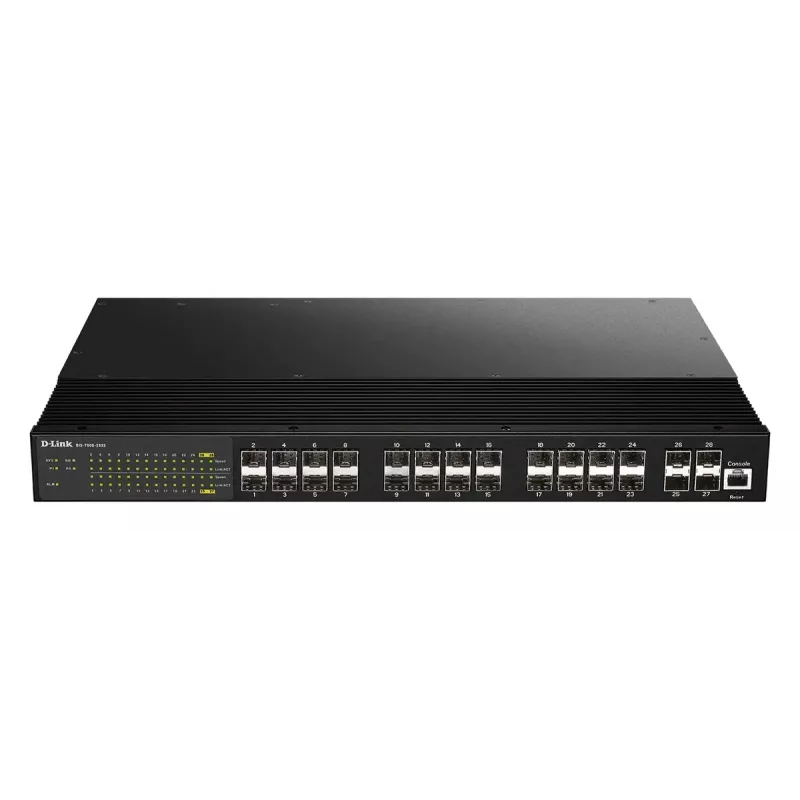 D-Link switch industrial Layer 2+ Gigabit gerido com 24 portas SFP e 4 portas 10G SFP+