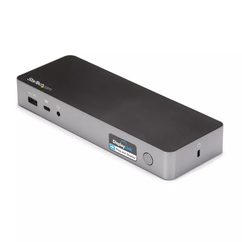 StarTech.com docking station universal para portátil, dock híbrido USB-C & USB-A, dual 4K DP & HDMI, 60W PD, Mac / Windows / Chrome OS, hub 4x USB 5Gbps, GbE