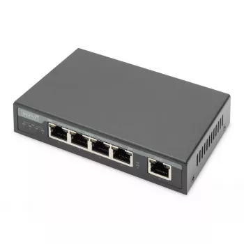 Extensor 4PPoE Gigabit Digitus 4 portas 802.3at 60W Preto