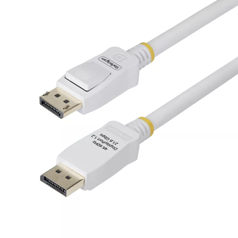Cabo DisplayPort 1.2 certificado VESA StarTech.com 10ft (3m) Branco, 4K 60Hz, 21,6 Gbit/s, fichas DP com encaixe, cabo DisplayPort DP 1.2, cabo de monitor DP, M/M