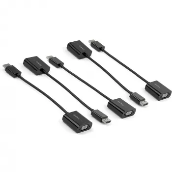 Pack de 5 adaptadores DisplayPort para VGA StarTech.com – Adaptador ativo DisplayPort 1.2 para VGA – Dongle conversor de vídeo digital DP para VGA analógico – Adaptador de monitor ficha DisplayPort para conector fêmea VGA