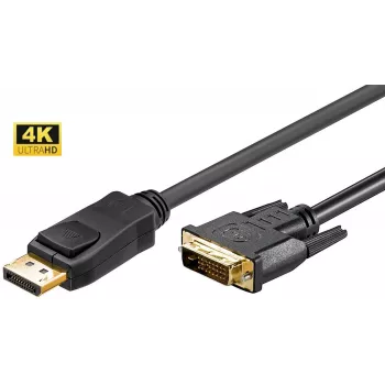 Adaptador de cabo de vídeo Microconnect DP-DVI-MM-100 1 m DisplayPort preto