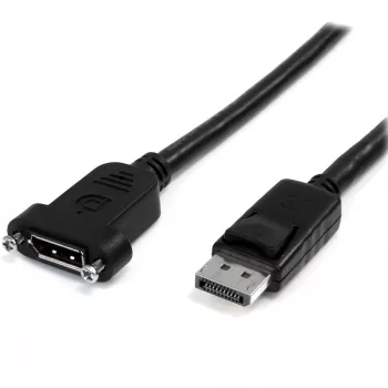 Cabo DisplayPort StarTech.com 1 m com montagem em painel – 4K x 2K – cabo de extensão DisplayPort 1.2 macho para fêmea – cabo de vídeo DP com conector DP de montagem em painel – cabo de monitor DP