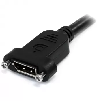 Cabo DisplayPort StarTech.com 1 m com montagem em painel – 4K x 2K – cabo de extensão DisplayPort 1.2 macho para fêmea – cabo de vídeo DP com conector DP de montagem em painel – cabo de monitor DP