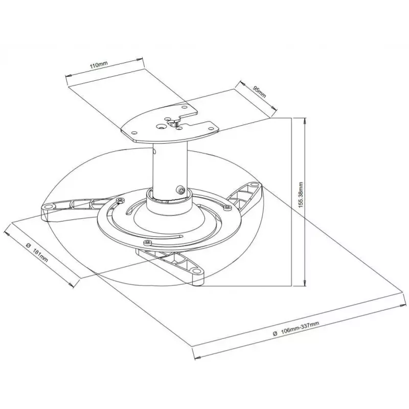 Suporte de projetor Vivolink VLMC101-H teto branco