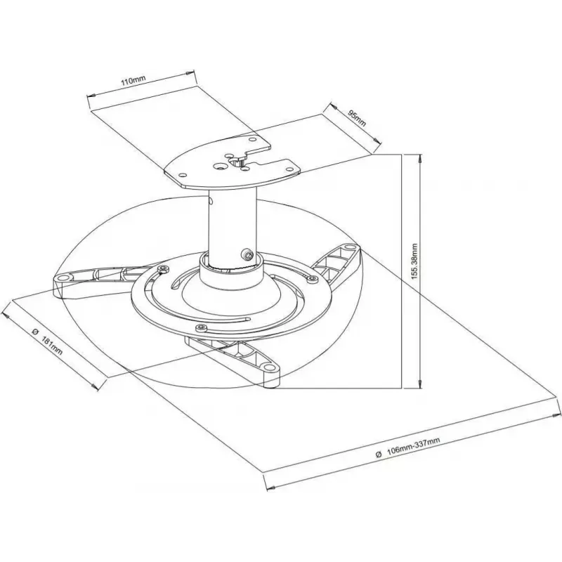Suporte de projetor Vivolink VLMC101-H teto branco